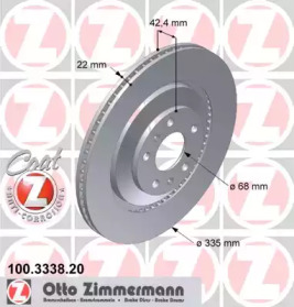 Диск тормозной Coat Z ZIMMERMANN 100.3338.20