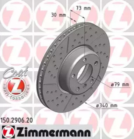 Диск тормозной передний ZIMMERMANN 150.2906.20