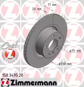 Диск тормозной Coat Z ZIMMERMANN 150.3495.20