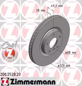 Диск тормозной Coat Z ZIMMERMANN 200.2528.20