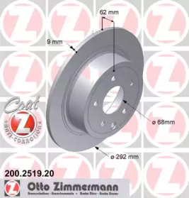 Диск тормозной Coat Z ZIMMERMANN 200251920