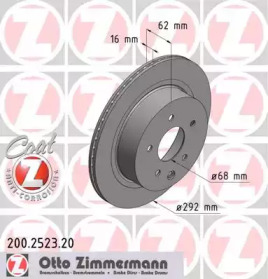 Диск тормозной задний ZIMMERMANN 200.2523.20