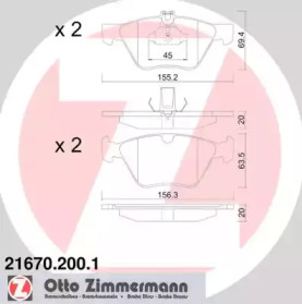 Колодки гальмівні ZIMMERMANN 21670.200.1