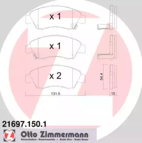 Колодки тормозные ZIMMERMANN 216971501