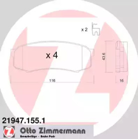 Колодки тормозные ZIMMERMANN 21947.155.1