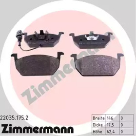 Колодки гальмівні ZIMMERMANN 22035.175.2