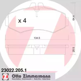 Колодки тормозные ZIMMERMANN 23022.205.1