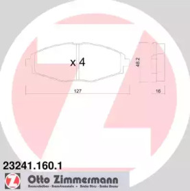 Колодки гальмівні ZIMMERMANN 23241.160.1