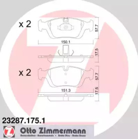 Колодки тормозные ZIMMERMANN 23287.175.1