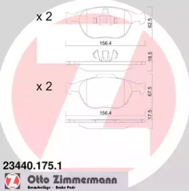 Колодки тормозные ZIMMERMANN 23440.175.1