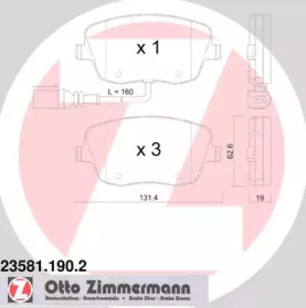 Колодки гальмівні ZIMMERMANN 23581.190.2