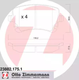 Колодки тормозные ZIMMERMANN 23882.175.1