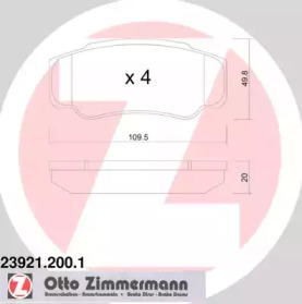 Колодки тормозные ZIMMERMANN 23921.200.1