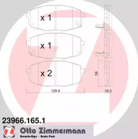 Колодки гальмівні ZIMMERMANN 23966.165.1