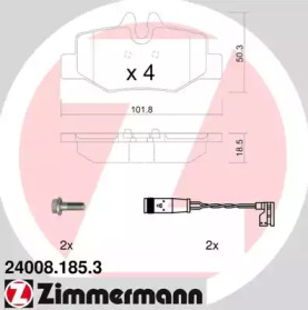 Колодки гальмівні ZIMMERMANN 24008.185.3