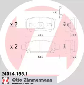 Колодки гальмівні ZIMMERMANN 24014.155.1