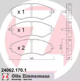 Колодки тормозные ZIMMERMANN 24062.170.1