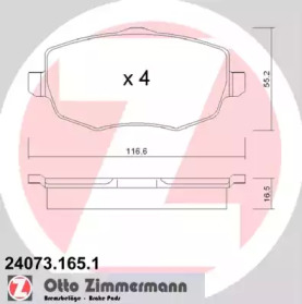 Колодки тормозные ZIMMERMANN 24073.165.1