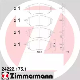 Колодки гальмівні ZIMMERMANN 24222.175.1