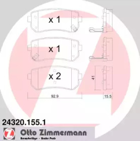Колодки тормозные ZIMMERMANN 24320.155.1