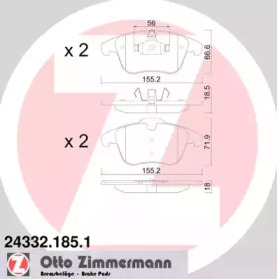 Колодки гальмівні ZIMMERMANN 24332.185.1