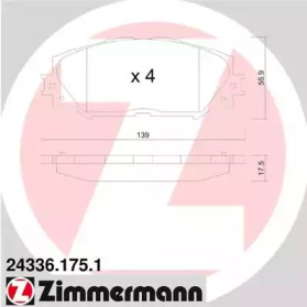 Колодки гальмівні ZIMMERMANN 24336.175.1