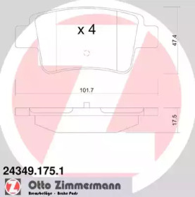 Колодки гальмівні ZIMMERMANN 24349.175.1