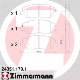 Колодки тормозные ZIMMERMANN 24351.170.1