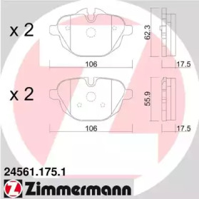 Колодки тормозные ZIMMERMANN 24561.175.1