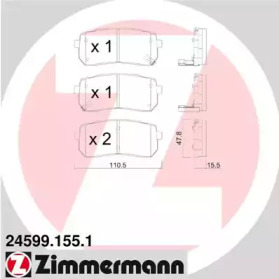 Колодки гальмівні ZIMMERMANN 24599.155.1
