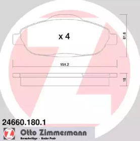 Колодки тормозные ZIMMERMANN 24660.180.1