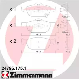 Колодки гальмівні ZIMMERMANN 24796.175.1