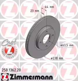 Диск тормозной передний ZIMMERMANN 250136220