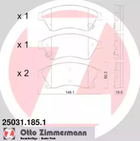 Колодки гальмівні ZIMMERMANN 25031.185.1