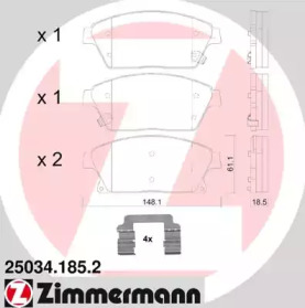 Колодки гальмівні ZIMMERMANN 25034.185.2