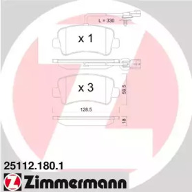 Колодки гальмівні ZIMMERMANN 25112.180.1