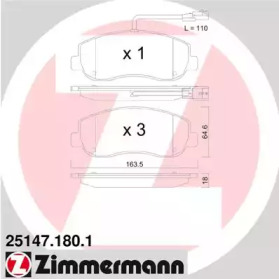 Колодки гальмівні ZIMMERMANN 25147.180.1
