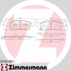 Колодки гальмівні ZIMMERMANN 25192.190.1