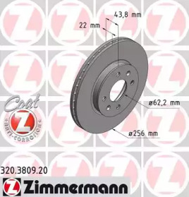 Диск тормозной Coat Z ZIMMERMANN 320.3809.20