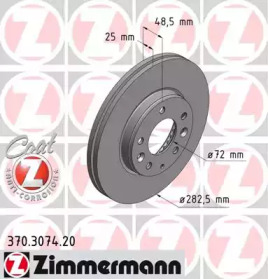 Диск тормозной Coat Z ZIMMERMANN 370.3074.20