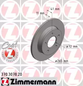 Диск тормозной Coat Z ZIMMERMANN 370.3078.20
