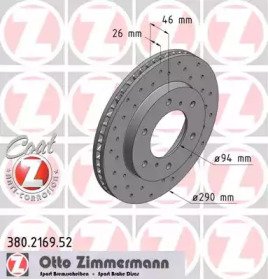 Диск тормозной Sport ZIMMERMANN 380.2169.52