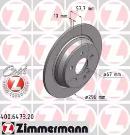 Диск тормозной Coat Z ZIMMERMANN 400.6473.20