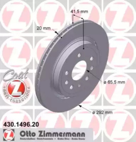 Диск тормозной Coat Z ZIMMERMANN 430.1496.20