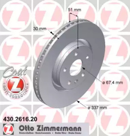 Диск тормозной передний ZIMMERMANN 430.2616.20