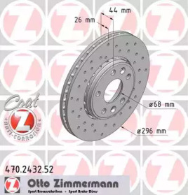 Диск гальмівний передній ZIMMERMANN 470.2432.52