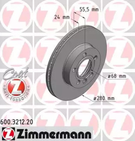 Диск тормозной Coat Z ZIMMERMANN 600.3212.20
