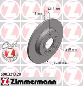 Диск тормозной Coat Z ZIMMERMANN 600.3213.20