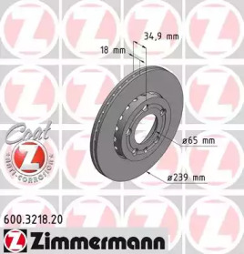 Диск тормозной Coat Z ZIMMERMANN 600.3218.20