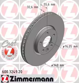 Диск тормозной Coat Z ZIMMERMANN 600.3249.20